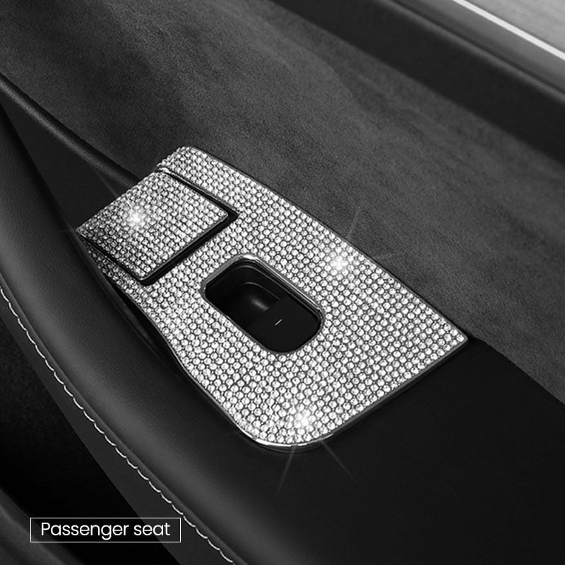 EVAAM Bling Diamond Window Switch Button Cover for Model 3/Y Accessories - EVAAM