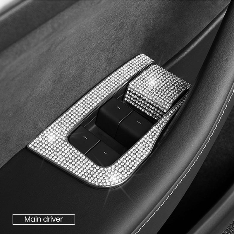 EVAAM Bling Diamond Window Switch Button Cover for Model 3/Y Accessories - EVAAM