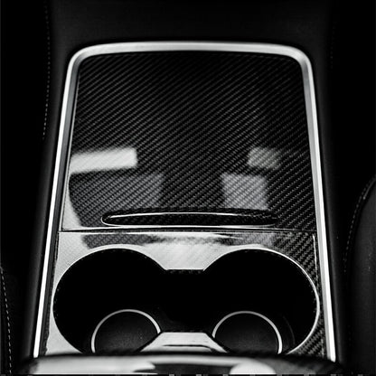 EVAAM Gloss Real Carbon Fiber Center Console Cover for Model 3/Y 2021-2022 - EVAAM