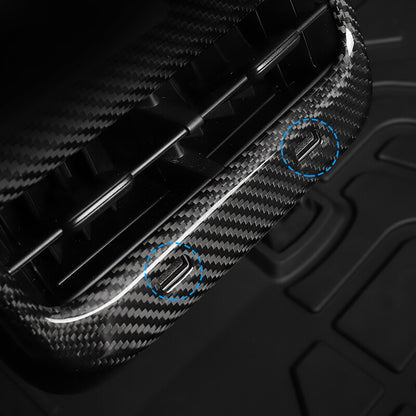 EVAAM Gloss Real Carbon Fiber Rear AC Vent Cover for Model 3/Y 2017-2022 - EVAAM