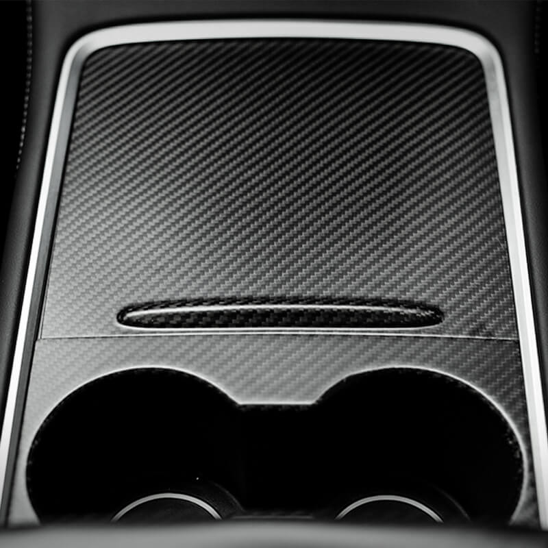 EVAAM Matte Real Carbon Fiber Center Console Cover for Model 3/Y 2021-2022 - EVAAM