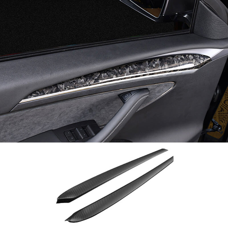 EVAAM Forged Real Carbon Fiber Interior Door Trim Cover for Model Y 2020-2022 - EVAAM