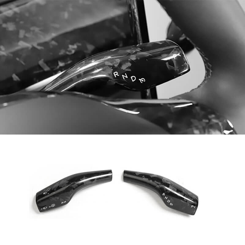 EVAAM Forged Real Carbon Fiber Turn Signal Stalk Covers for Model 3/Y 2017-2022 (2Pcs) - EVAAM