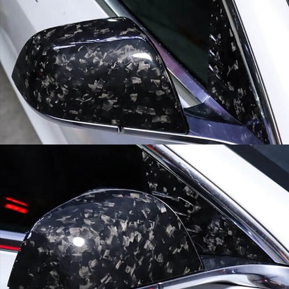 EVAAM Forged Real Carbon Fiber Front Triangular Window Cover for Model 3/Y 2017-2022 - EVAAM