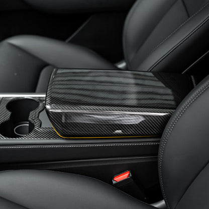 EVAAM Gloss Real Carbon Fiber Armrest Cover for Model 3/Y 2017-2022 - EVAAM