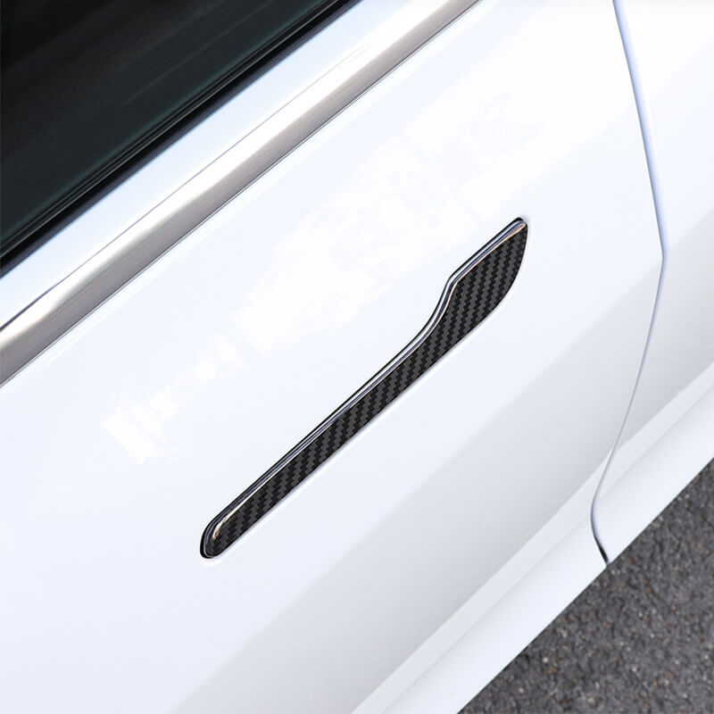 EVAAM® Gloss Real Carbon Fiber Door Handle Cover for Tesla Model 3/Y  (2021-2023)