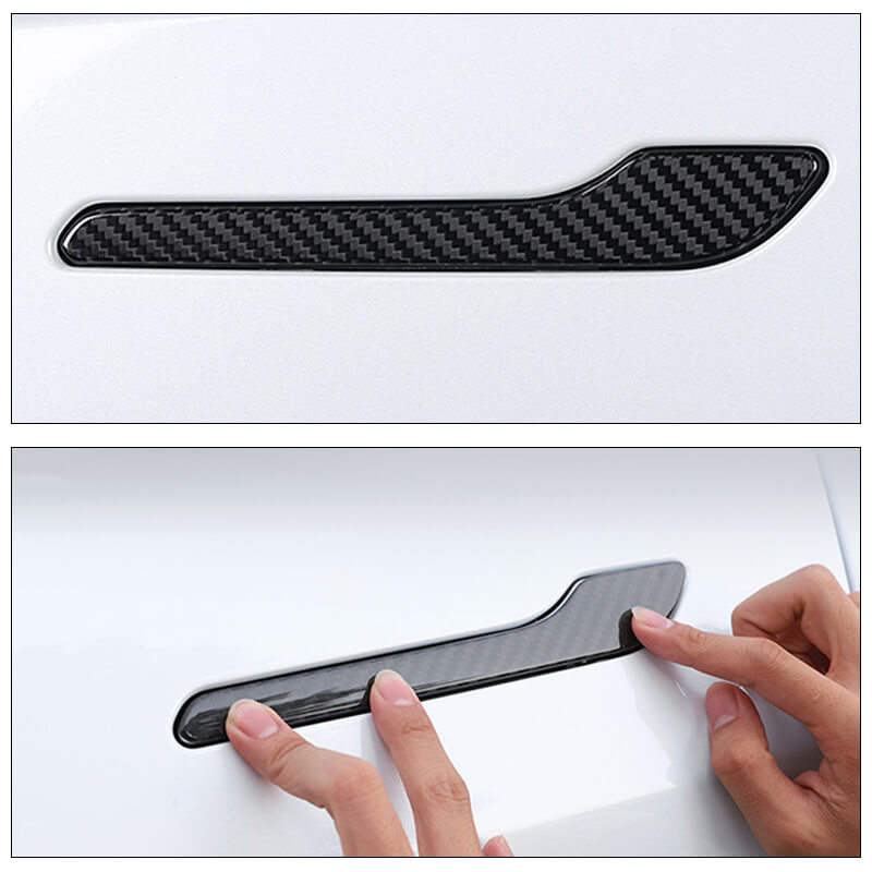 EVAAM Gloss Real Carbon Fiber Door Handle Cover for Model 3/Y 2021-2022 - EVAAM
