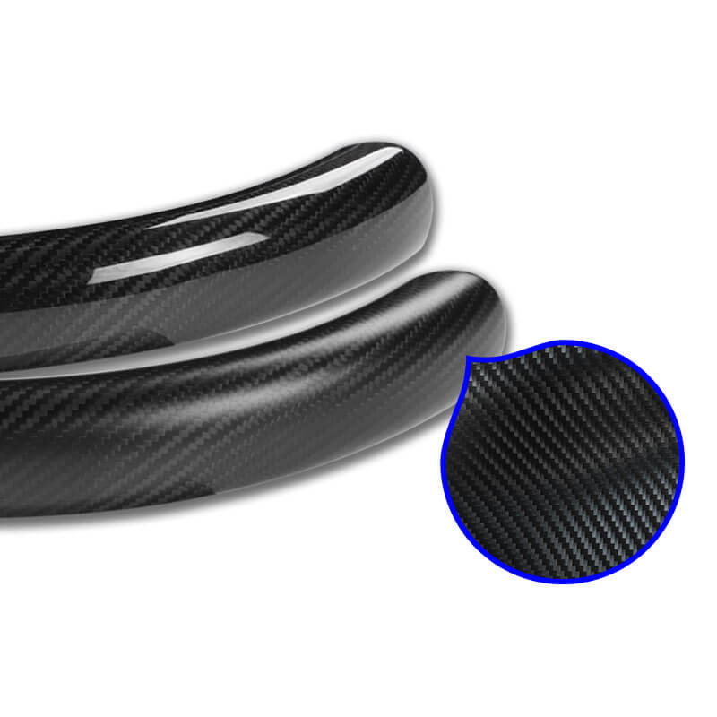 EVAAM Gloss Real Carbon Fiber Steering Wheel Caps Cover for Model 3/Y 2017-2022 - EVAAM