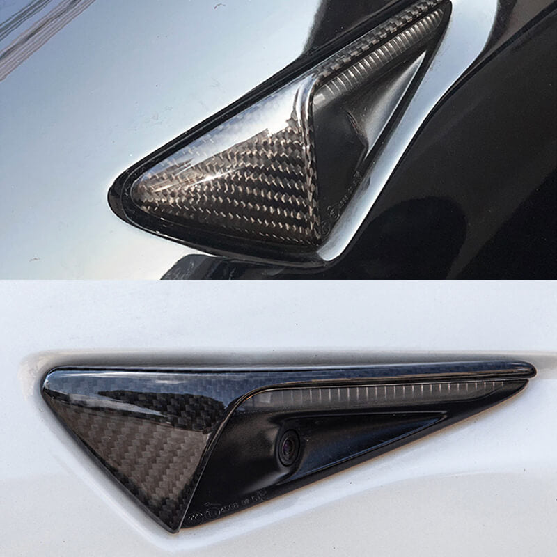 EVAAM Gloss Real Carbon Fiber Turn Signal Cover for Model 3/Y 2021-2022 - EVAAM