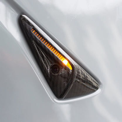 EVAAM Gloss Real Carbon Fiber Turn Signal Cover for Model 3/Y 2021-2022 (2Pcs) - EVAAM