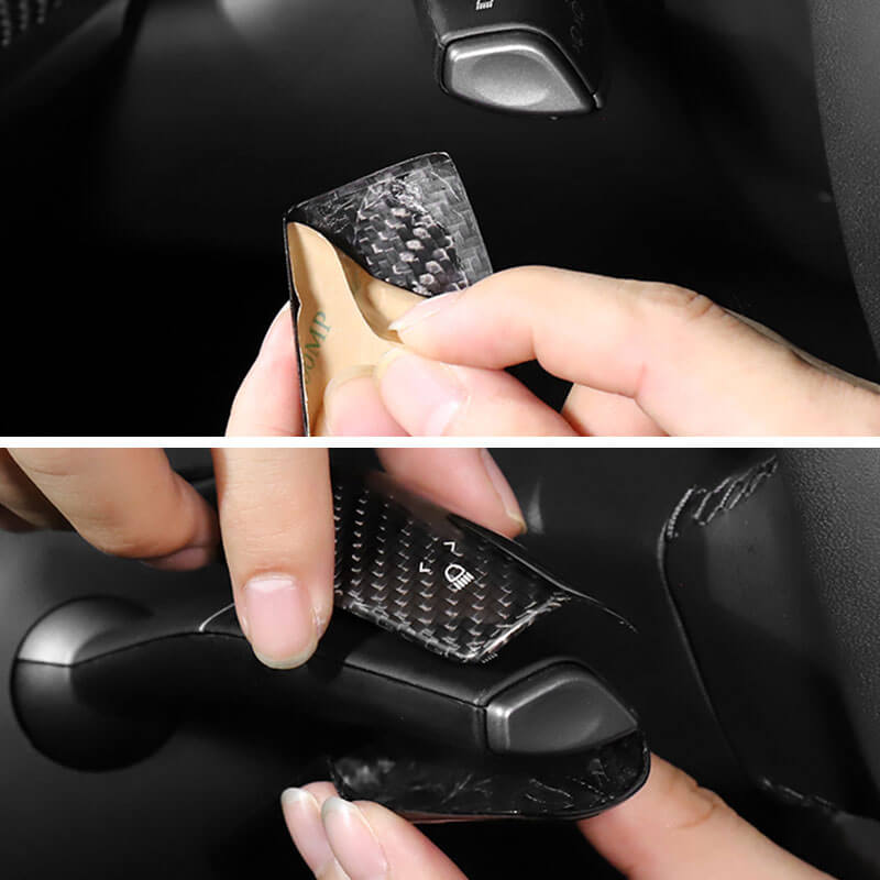 EVAAM Gloss Real Carbon Fiber Turn Signal Stalk Covers for Model 3/Y 2017-2022 (2Pcs) - EVAAM