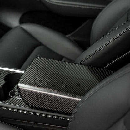 EVAAM Matte Real Carbon Fiber Armrest Cover for Model 3/Y 2017-2022 - EVAAM
