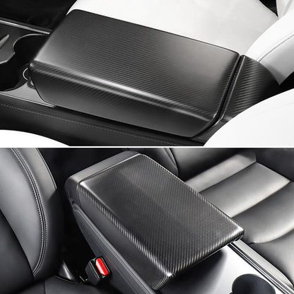EVAAM Matte Real Carbon Fiber Armrest Cover for Model 3/Y 2017-2022 - EVAAM
