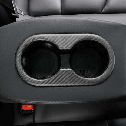 EVAAM Matte Real Carbon Fiber Rear Center Console Cupholder Cover for Model 3/Y 2017-2022 - EVAAM