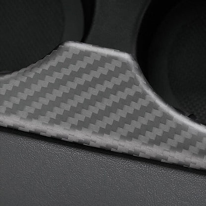 EVAAM Matte Real Carbon Fiber Rear Center Console Cupholder Cover for Model 3/Y 2017-2022 - EVAAM