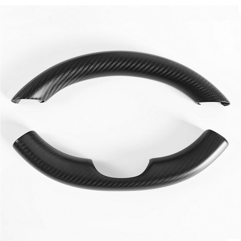 EVAAM Matte Real Carbon Fiber Steering Wheel Caps Cover for Model 3/Y 2017-2022 - EVAAM