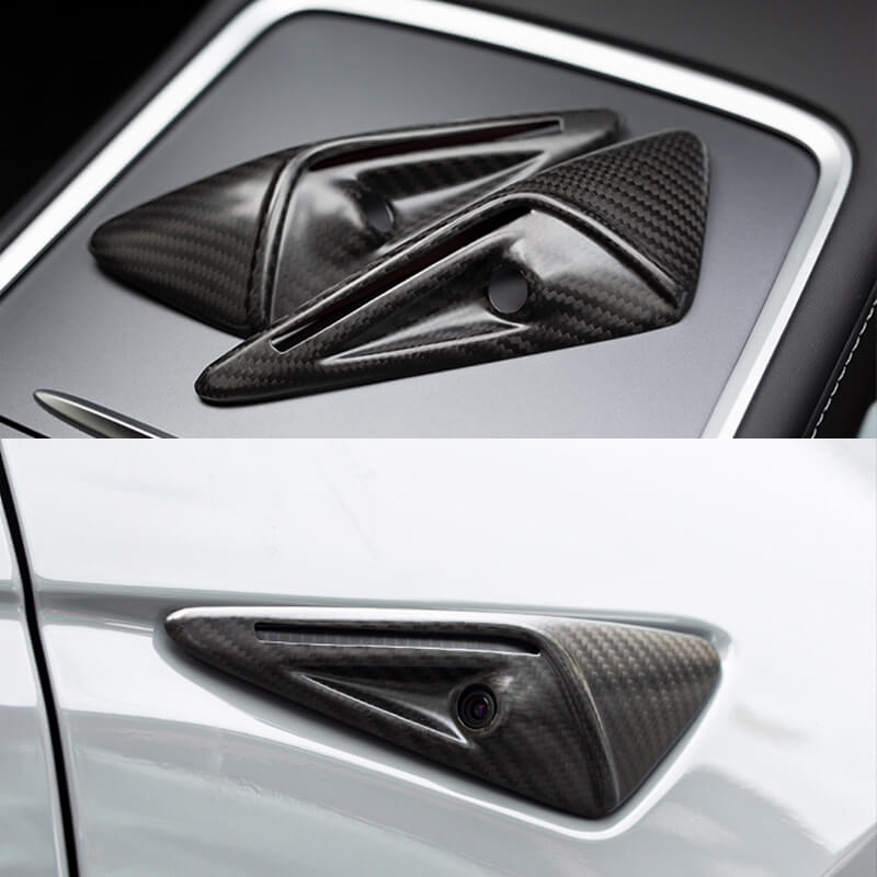 EVAAM® Real Carbon Fiber Logo Covers Set For Model 3/Y Accessories