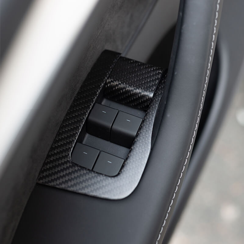 EVAAM Matte Real Carbon Fiber Window & Door Button Switch Parts for Model 3/Y 2017-2022 - EVAAM
