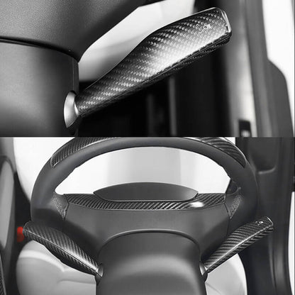 EVAAM Matte Real Carbon Fiber Turn Signal Stalk Covers for Model 3/Y 2017-2022 (2Pcs) - EVAAM