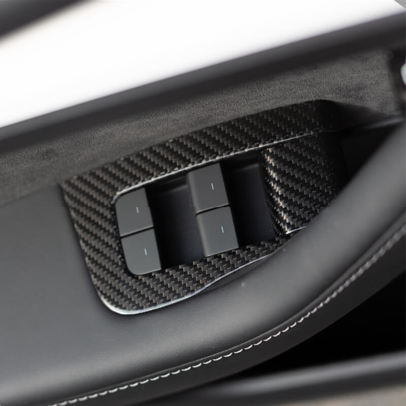 EVAAM® Gloss Real Tesla Carbon Fiber Door Handle Cover for Model X  (2016-2023)