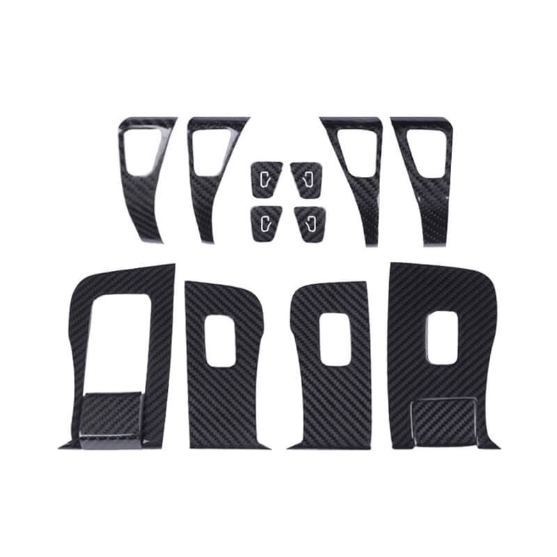 EVAAM Gloss Real Carbon Fiber Window & Door Button Switch Parts for Model 3/Y 2017-2022 - EVAAM