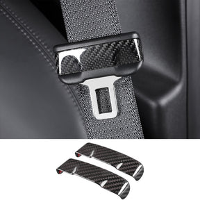 EVAAM Real Carbon Fiber Seat Belt Fascia Cover for Model 3/Y Accessories - EVAAM