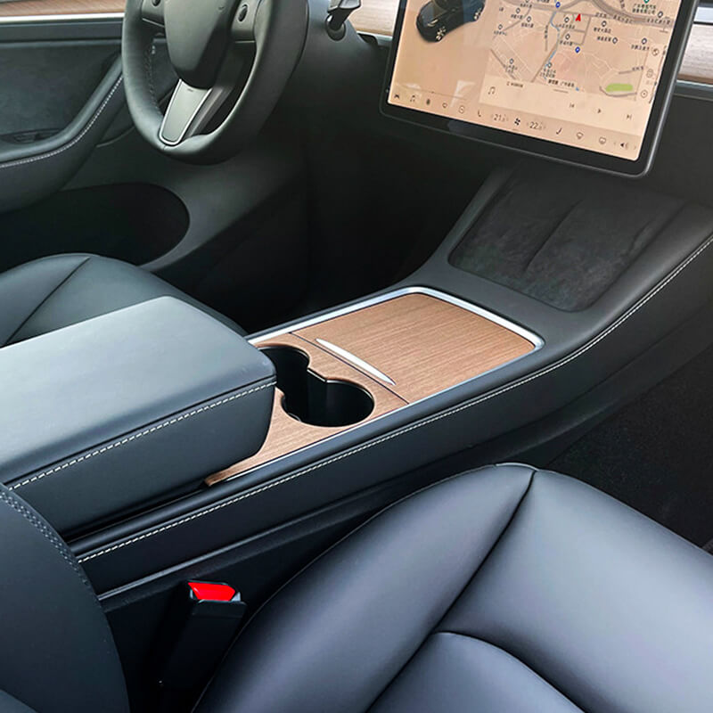 EVAAM Wood Style Center Console Wrap for Model 3/Y 2021-2022 Accessories - EVAAM