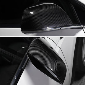 EVAAM Gloss Real Carbon Fiber Mirror Cover for Model X - EVAAM