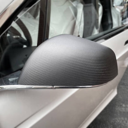 EVAAM Matte Real Carbon Fiber Mirror Cover for Model X - EVAAM