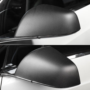 EVAAM Matte Real Carbon Fiber Mirror Cover for Model X - EVAAM