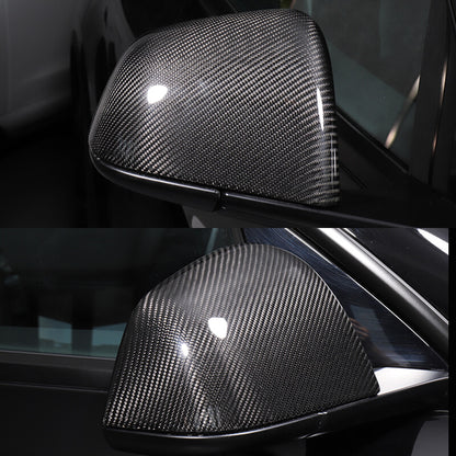 EVAAM Gloss Real Carbon Fiber Mirror Cover for Model Y 2020-2022 - EVAAM